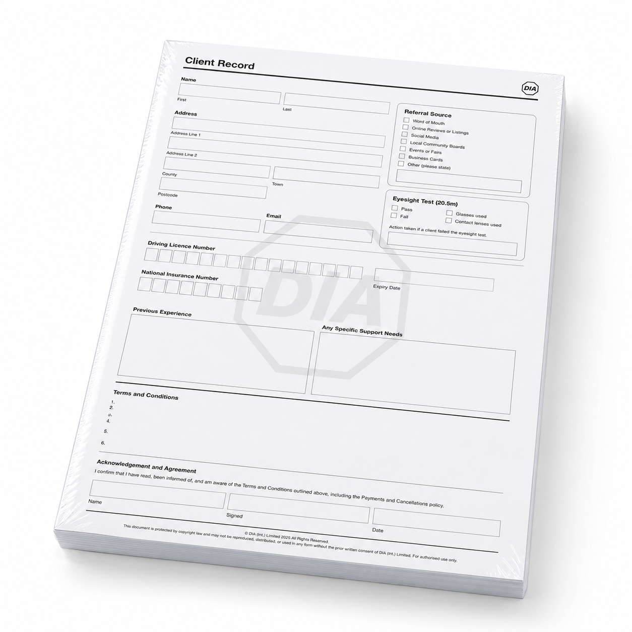 Client Records (100 Pack)